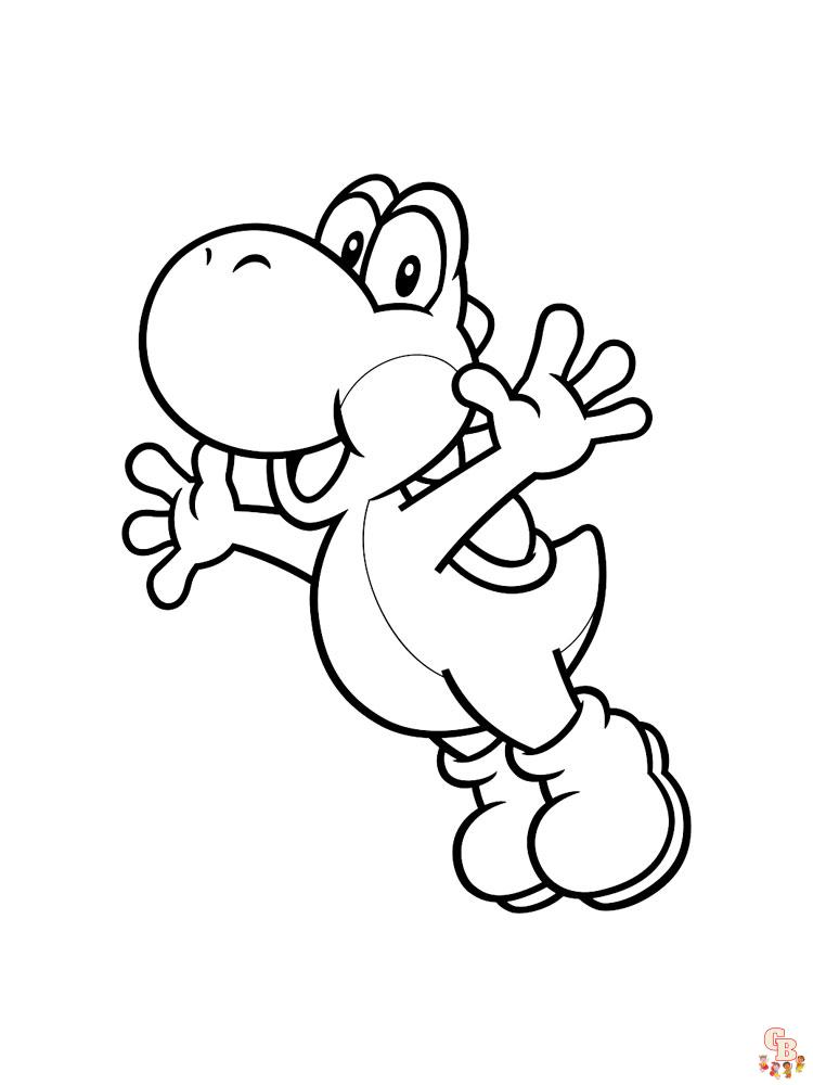 Yoshi coloring pages free and printable for kids