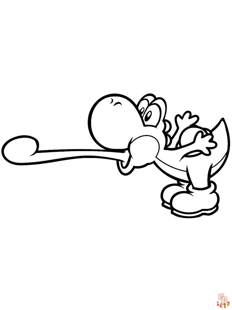 Yoshi coloring pages free and printable for kids