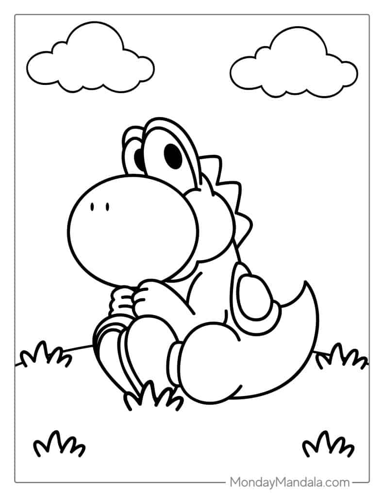 Yoshi coloring pages free pdf printables