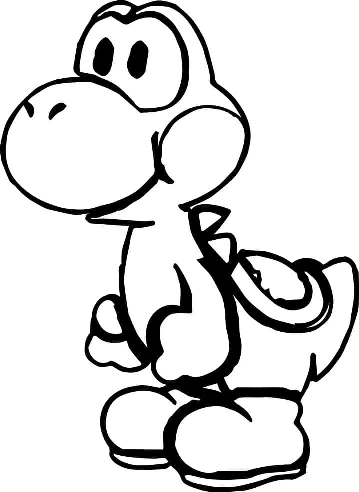 Smiling yoshi coloring page