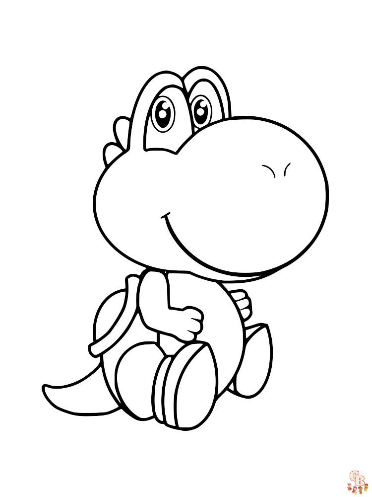 Yoshi coloring pages free and printable for kids