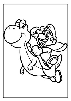 Printable yoshi coloring pages for kids bring your favorite dinosaur to life