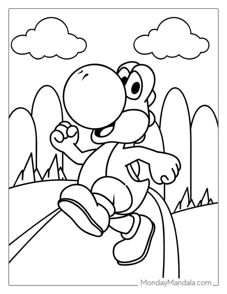 Yoshi coloring pages free pdf printables