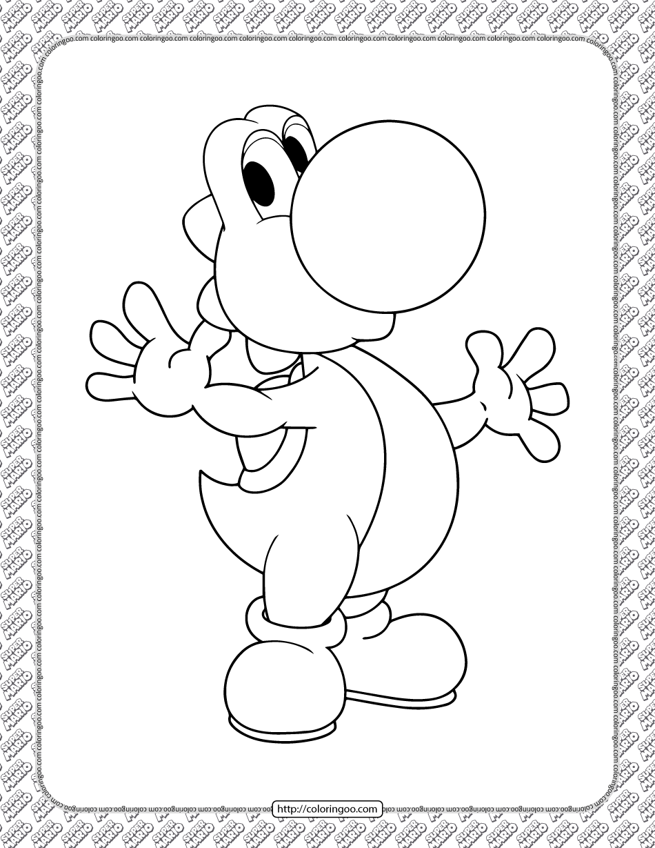 Printable yoshi coloring page