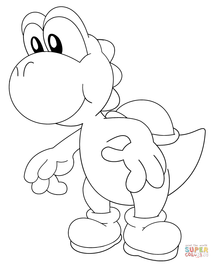 Yoshi coloring page free printable coloring pages