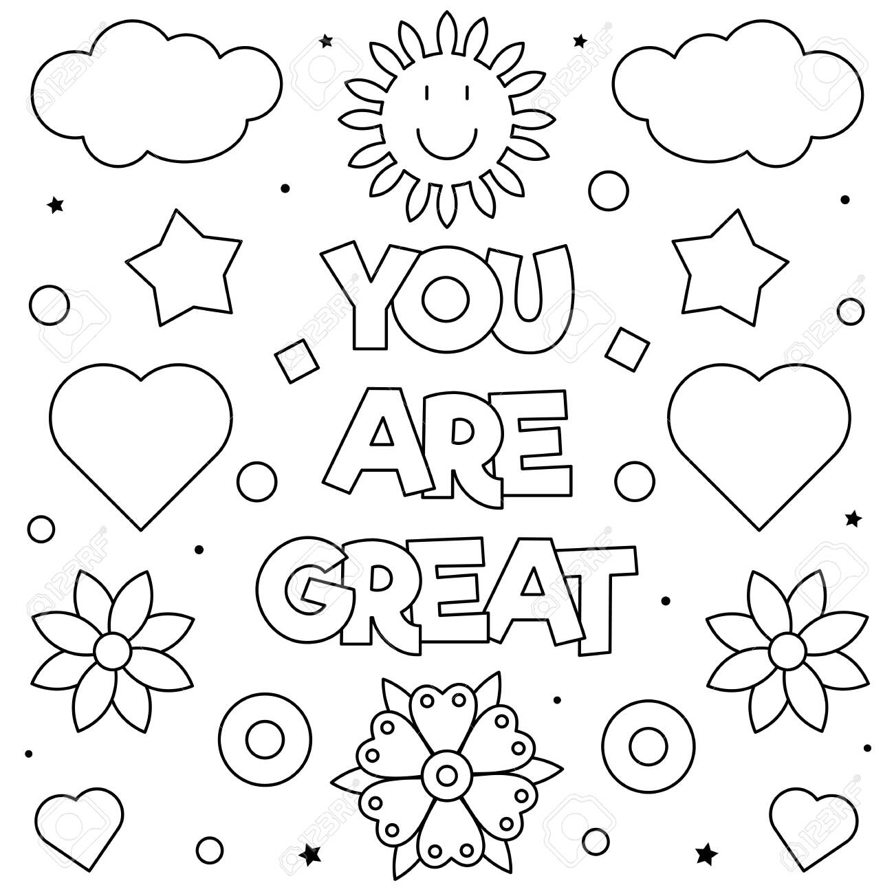 You are great coloring page vector illustration royalty free svg cliparts vectors and stock illustration image