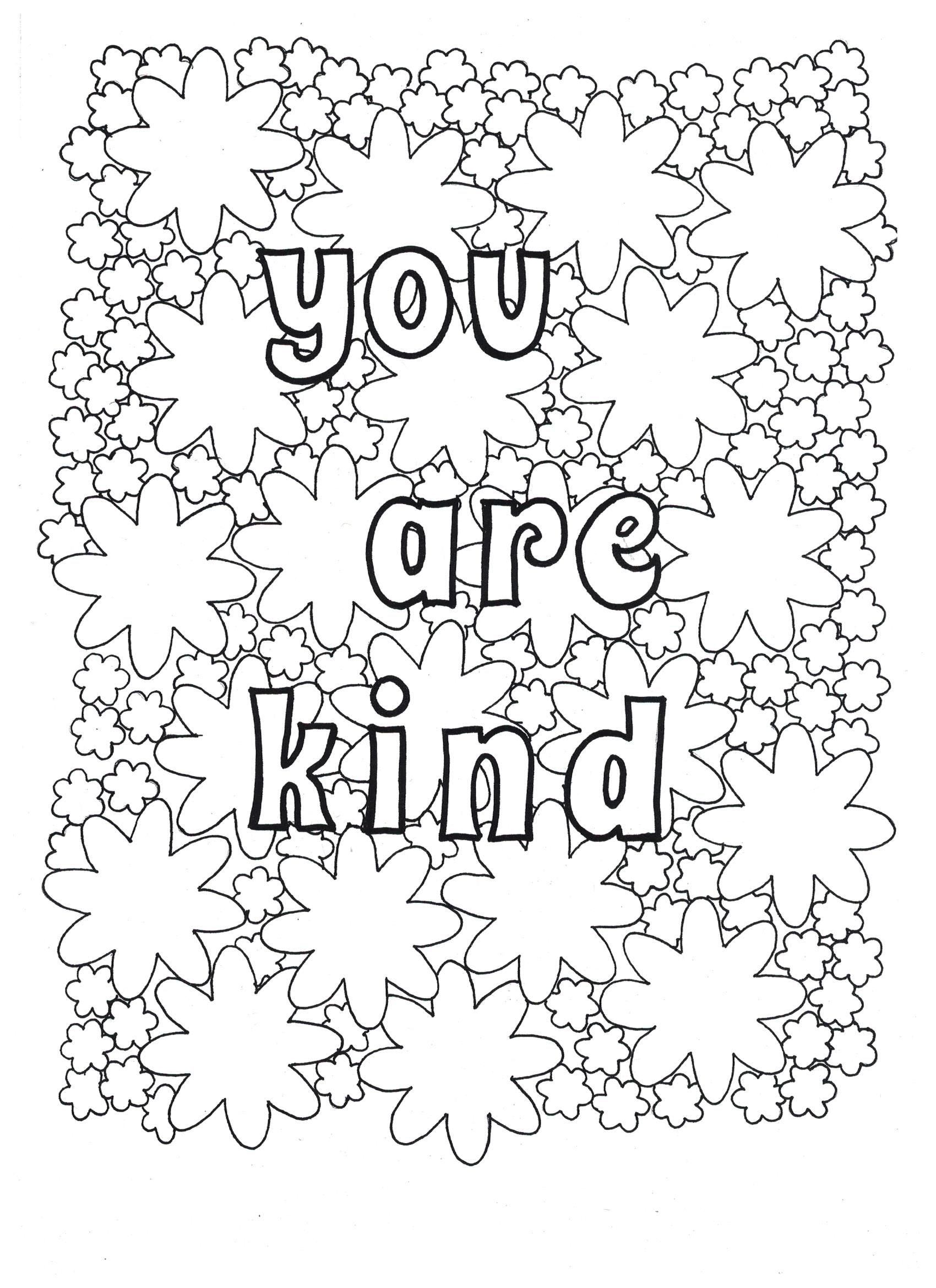 Kindness coloring pages