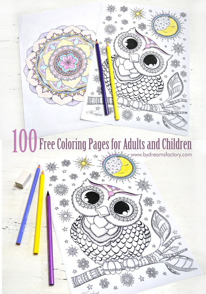 Free coloring pages for adults and children