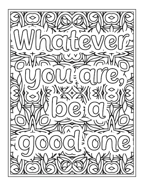 Premium vector motivational quotes coloring book page inspirational quotes coloring page coloring page