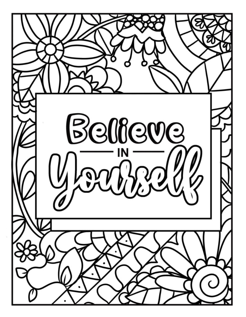 Short inspirational quotes coloring pages