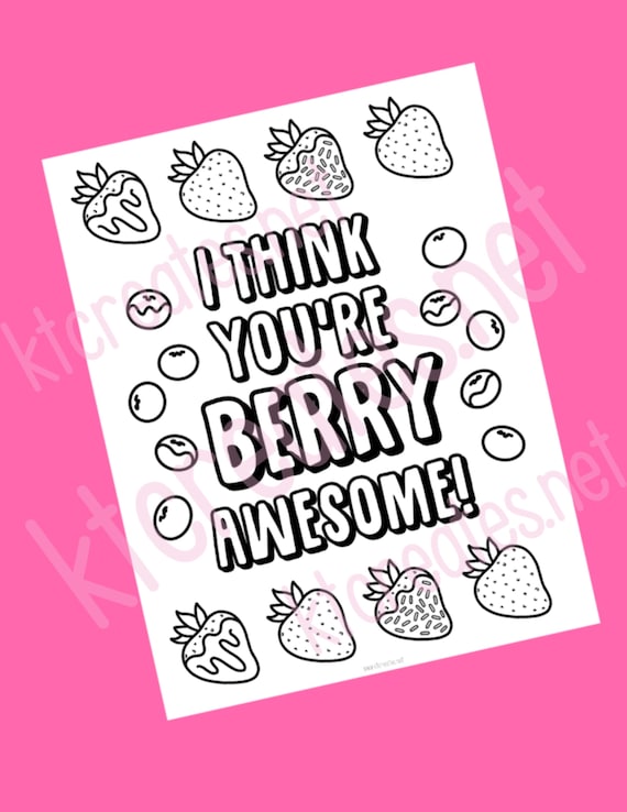 Valentines day berries coloring page berries berries coloring page