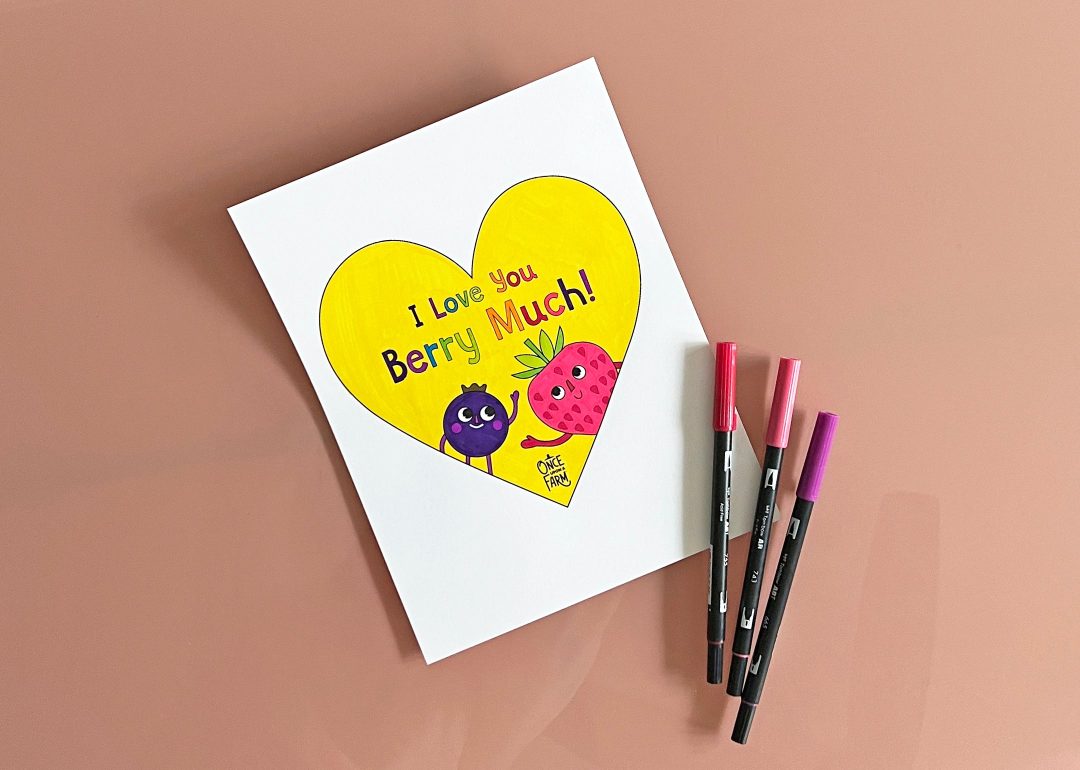 Printable valentines day coloring page â once upon a farm