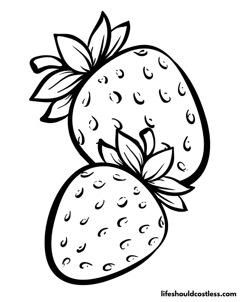 Strawberry coloring pages free printable pdf templates