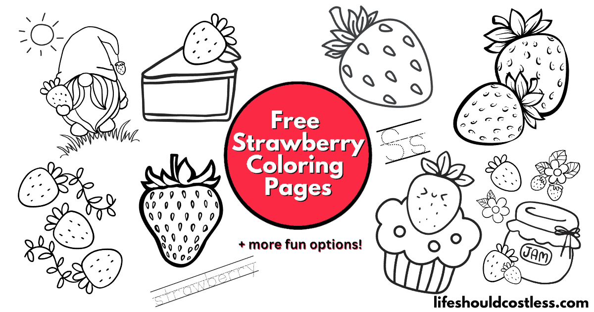 Strawberry coloring pages free printable pdf templates