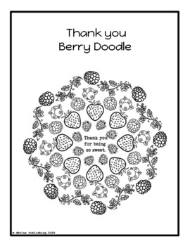 The thank you berry doodle coloring sheet by digital tpt