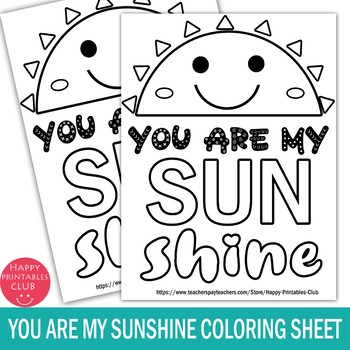 You are my sunshine coloring sheet