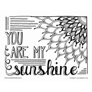 You are my sunshine coloring page