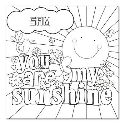 Zoomie kids sacramento you are my sunshine color me personalized canvas art wayfair personalized canvas art love coloring pages free coloring pages