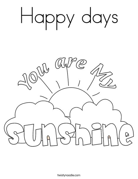 Happy days coloring page