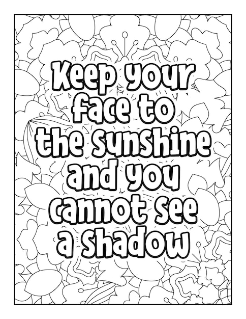 Premium vector motivational quotes coloring page inspirational quotes coloring page coloring page for adults