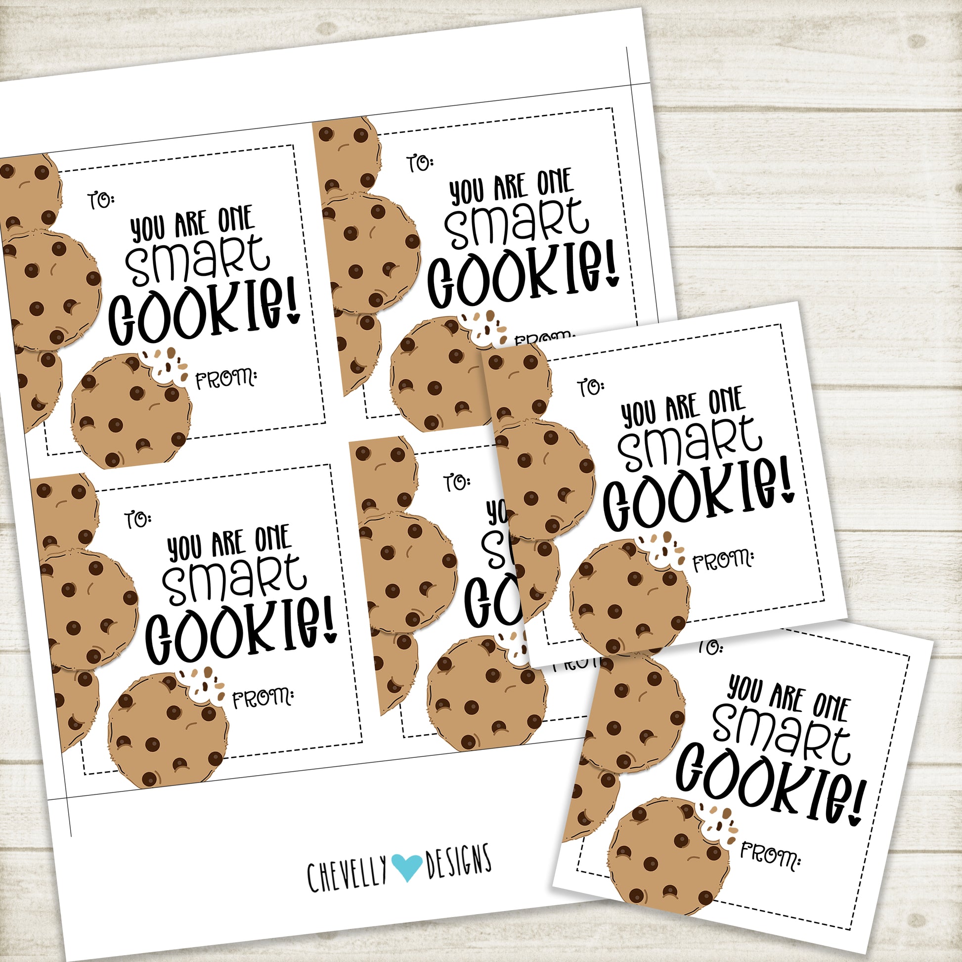 You are one smart cookie printable gift tags instant digital down â chevelly designs