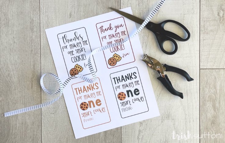 Teacher appreciation gift one smart cookie free printable