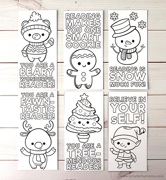 Free printable christmas bookmarks artsy