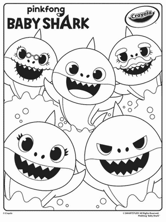 Baby shark coloring page