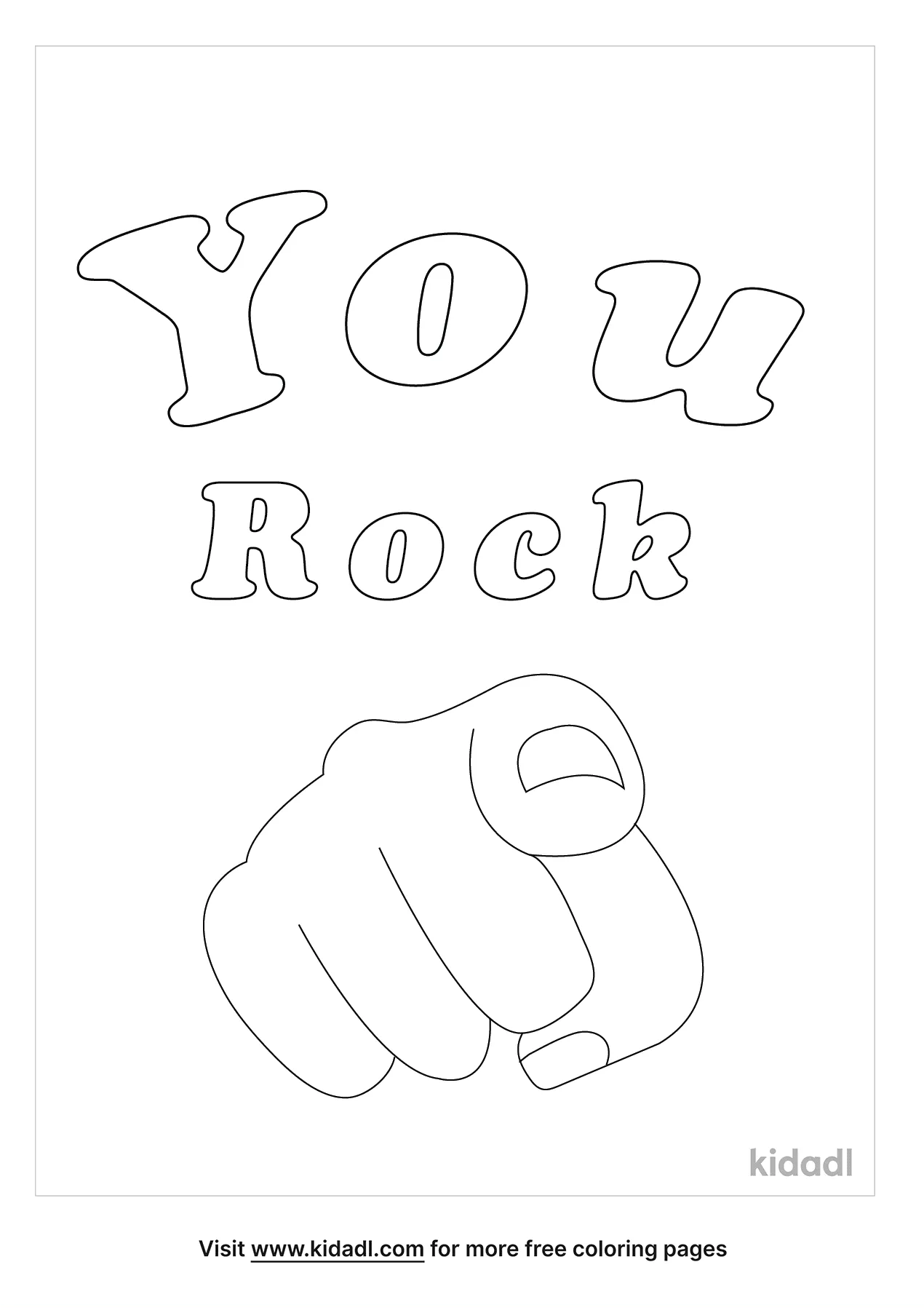 Free you rock coloring page coloring page printables