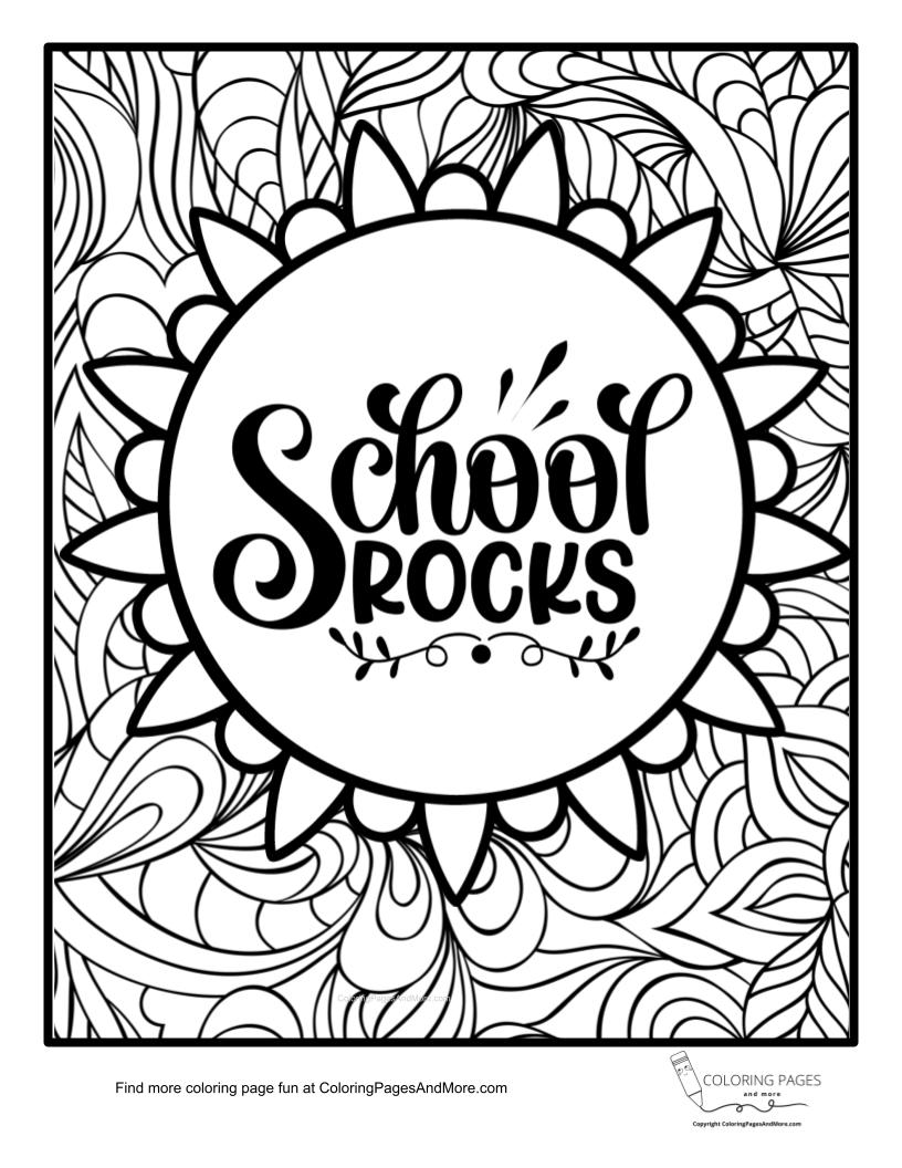 School rocks coloring page