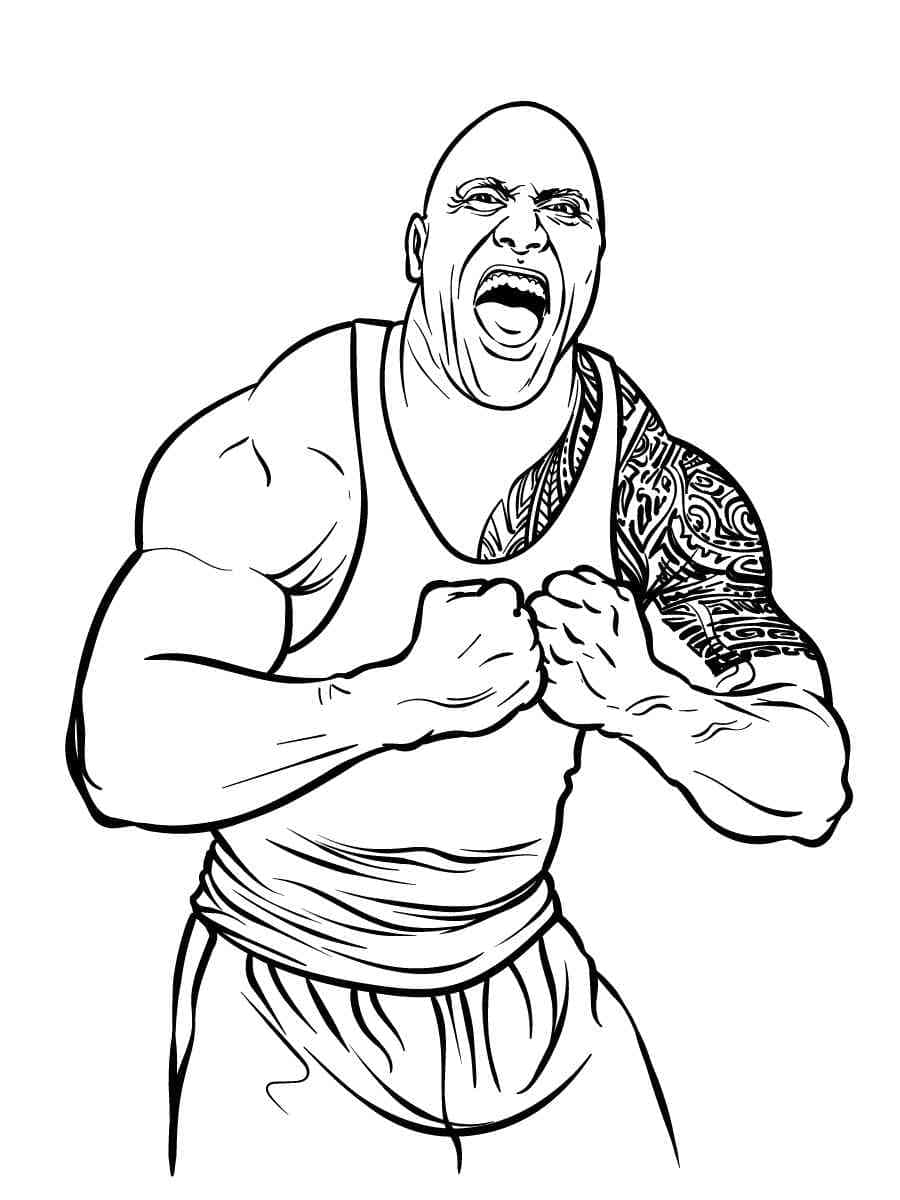 Dwayne johnson the rock coloring page