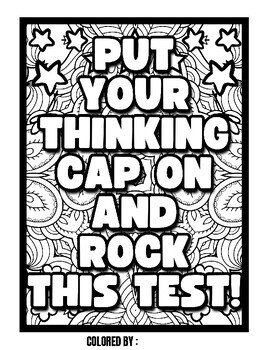 Rock the test coloring encouragement sayings relaxing coloring pages