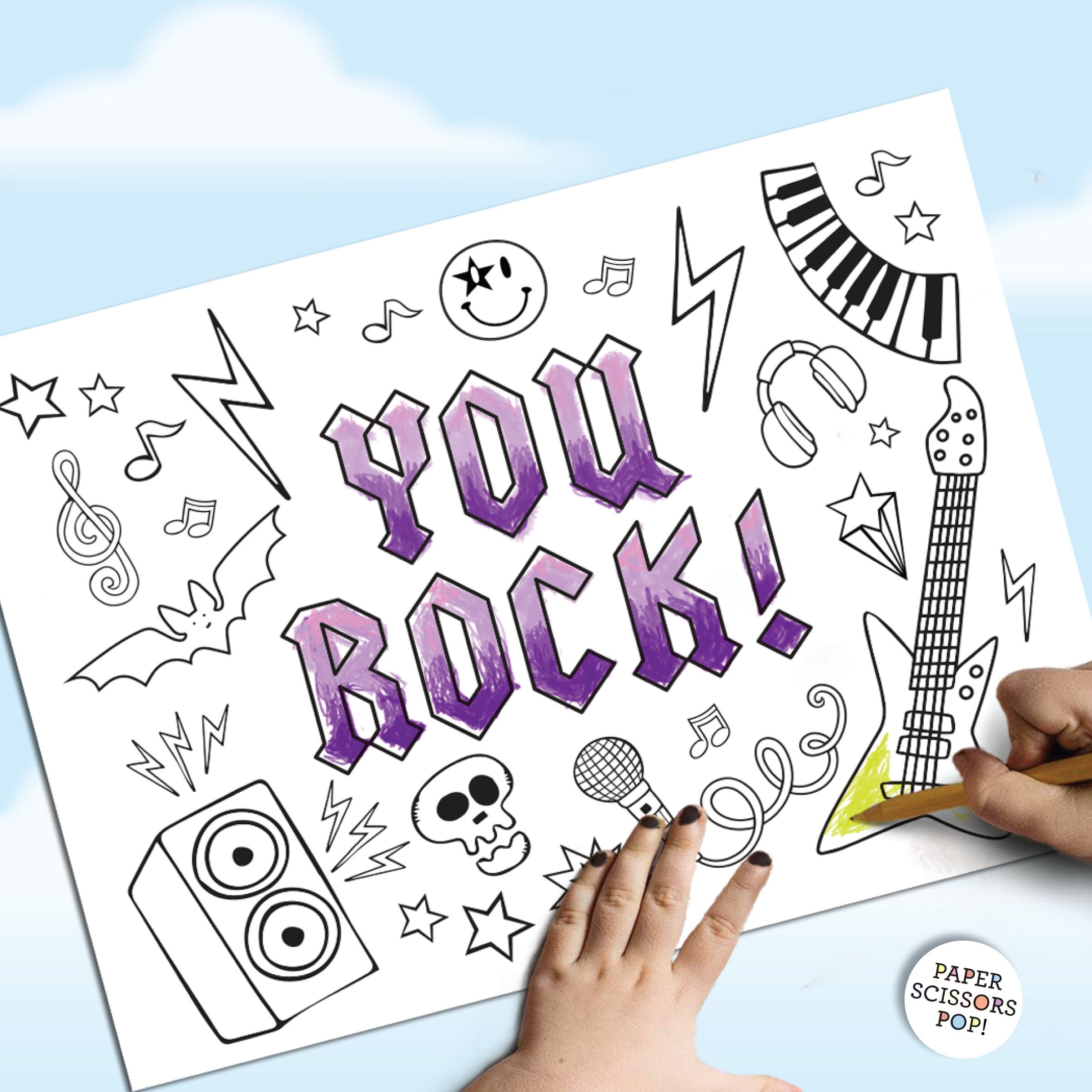 You rock music coloring pages for kids and adults music coloring pages for birthday music coloring sheets for dad school activity sheet download now