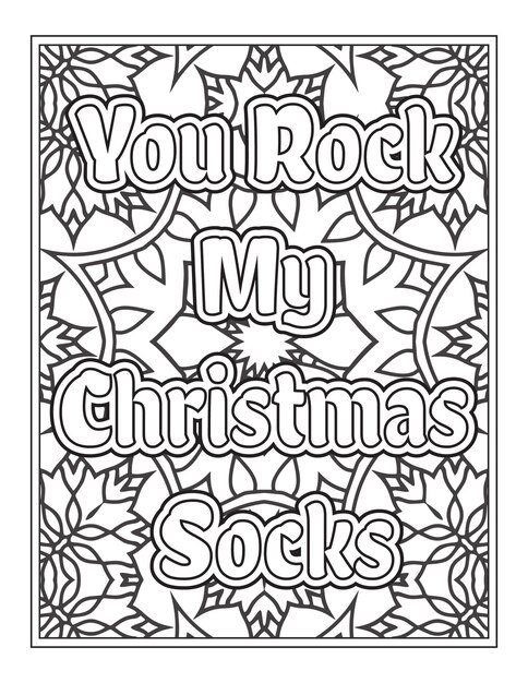 Premium vector christmas quotes coloring book page