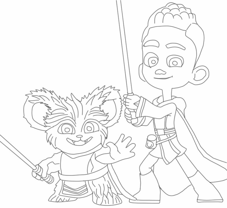 Coloring page disney plus may star wars young jedi adventures