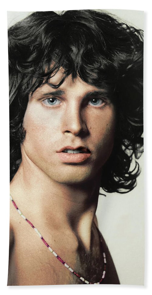 Jim morrison nyc beach towel by franchi torres