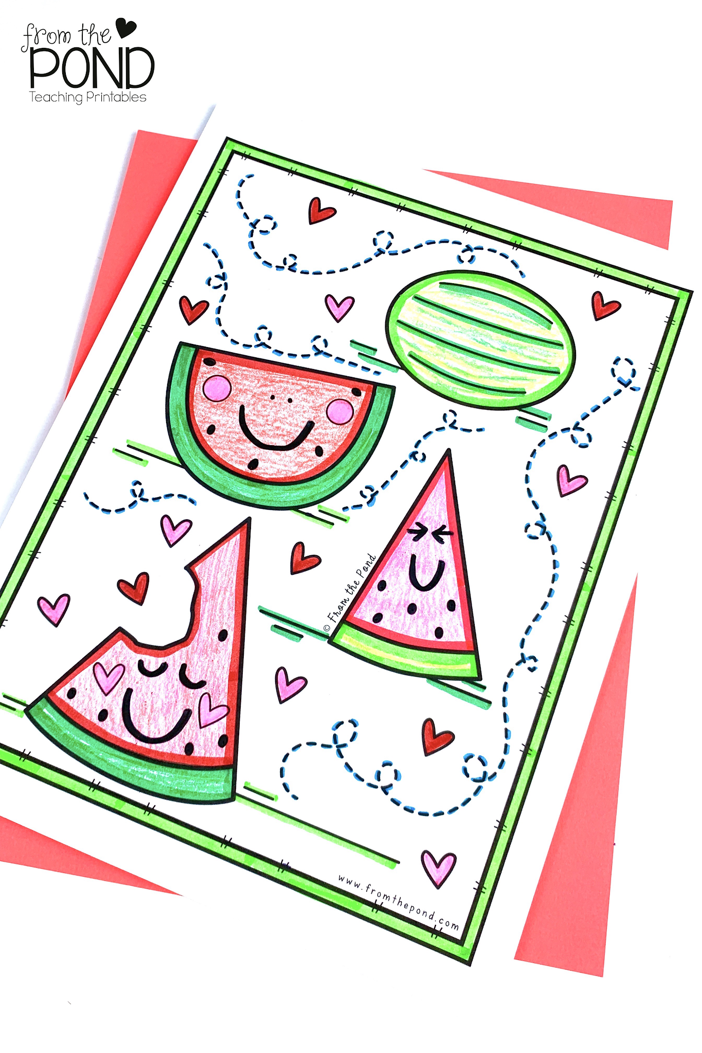 Watermelon coloring page from the pond