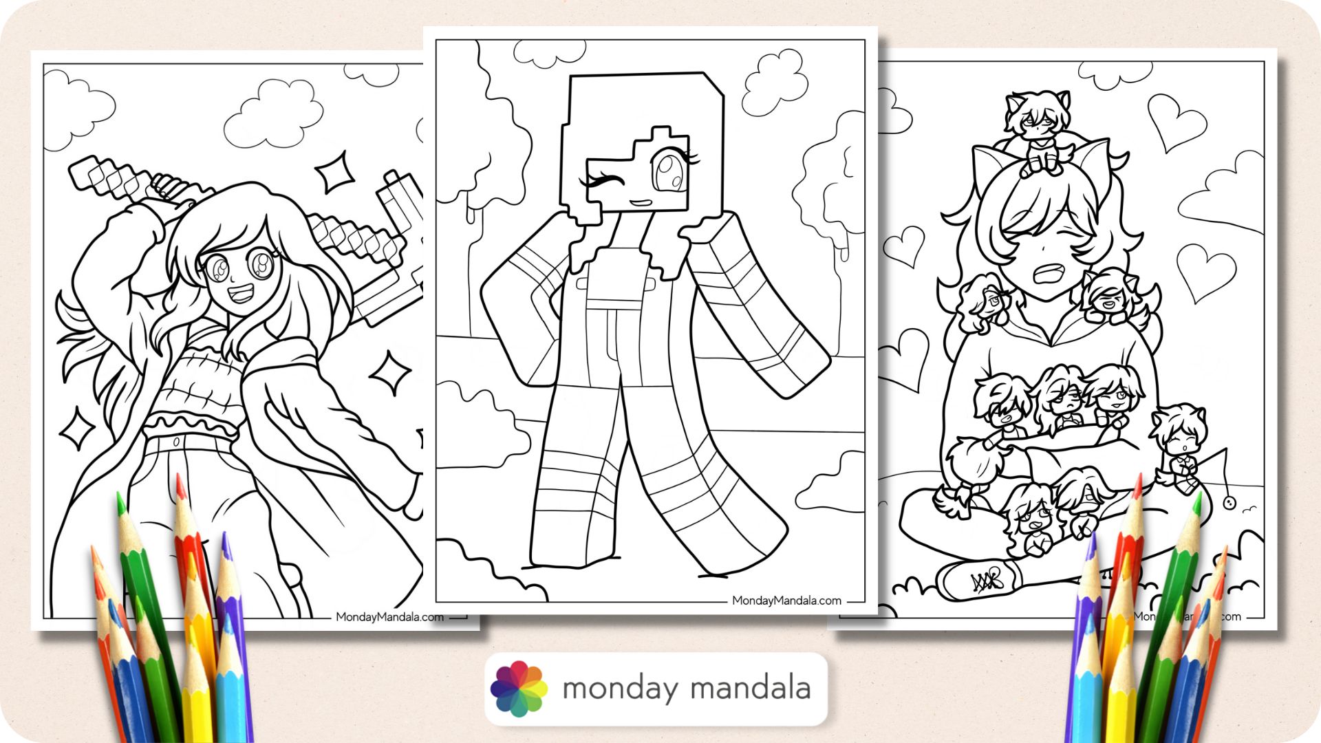 Aphmau coloring pages free pdf printables