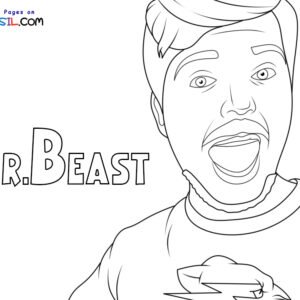 Mr beast coloring pages printable for free download