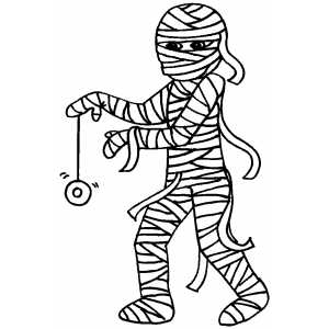 Mummy and yoyo coloring sheet