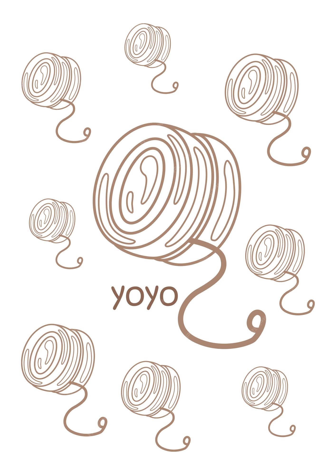 Premium vector alphabet y for yoyo vocabulary school lesson cartoon coloring pages for kids and adult