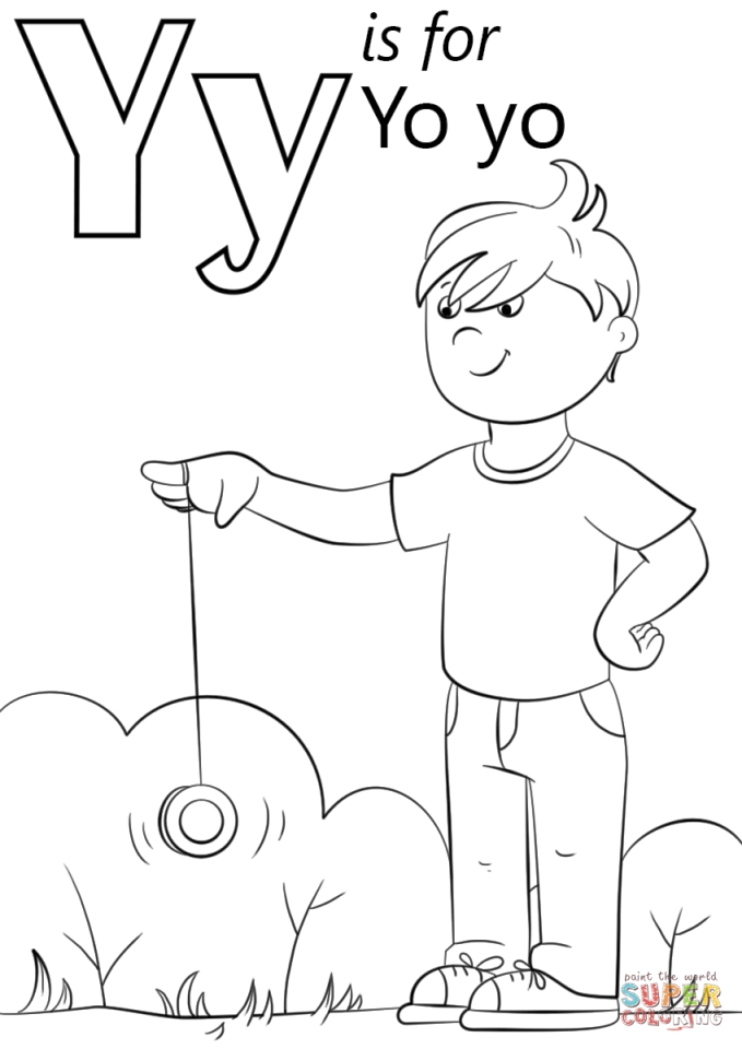 Get this letter y coloring pages yo yo