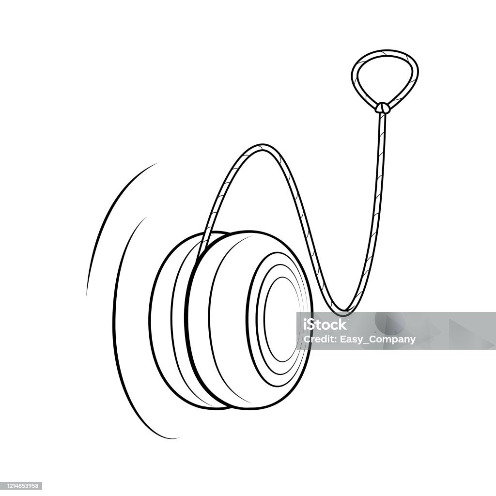 Vector illustration of yoyo isolated on white background for kids coloring book stock illustration