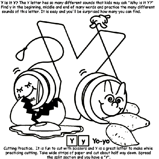 Alphabet y coloring page