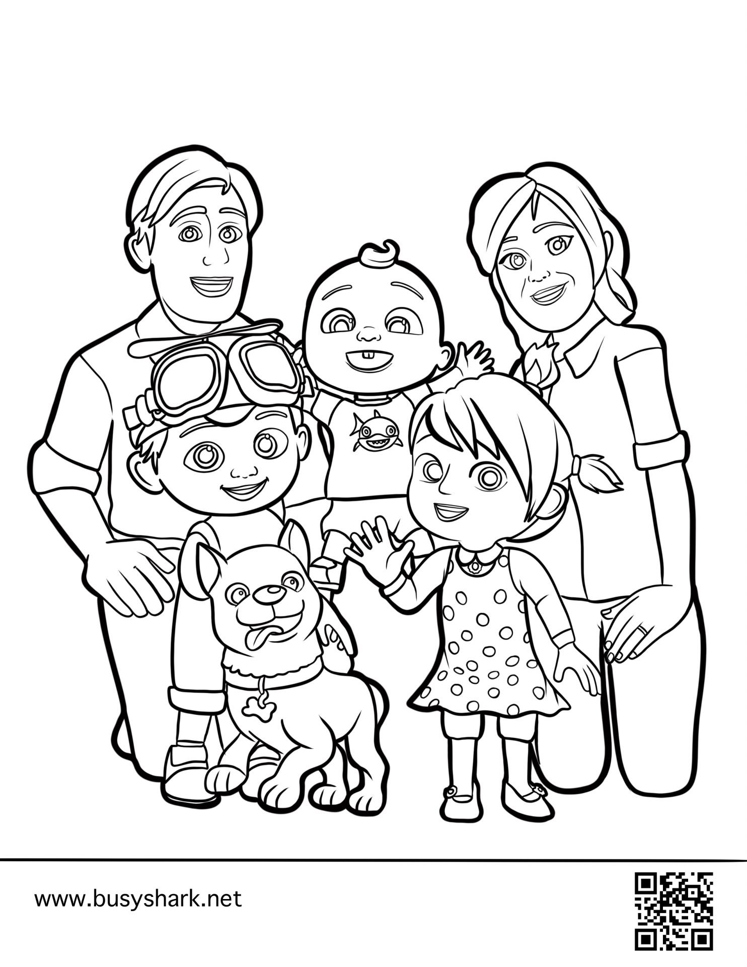 Cocomelon family coloring page