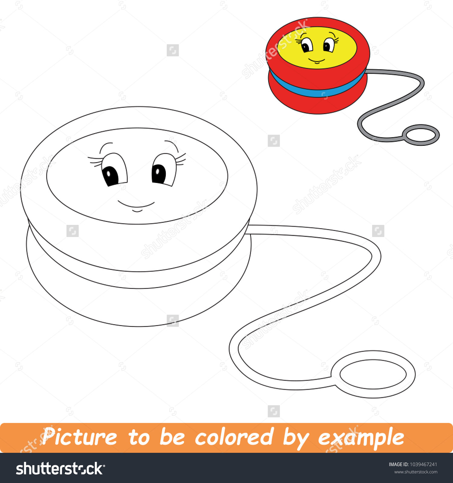 Smiling yoyo beautiful be colored coloring stock vector royalty free