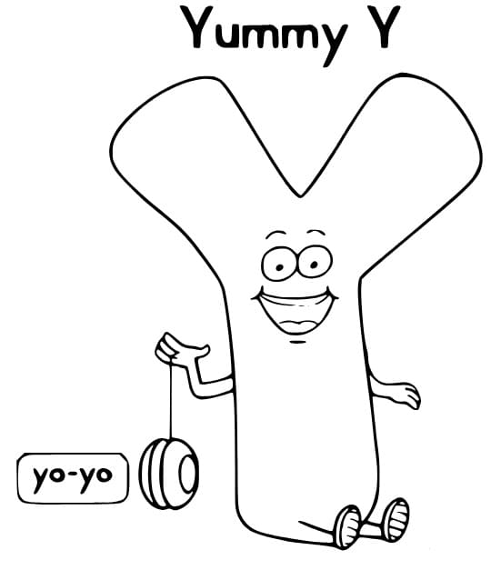 Letter y coloring pages