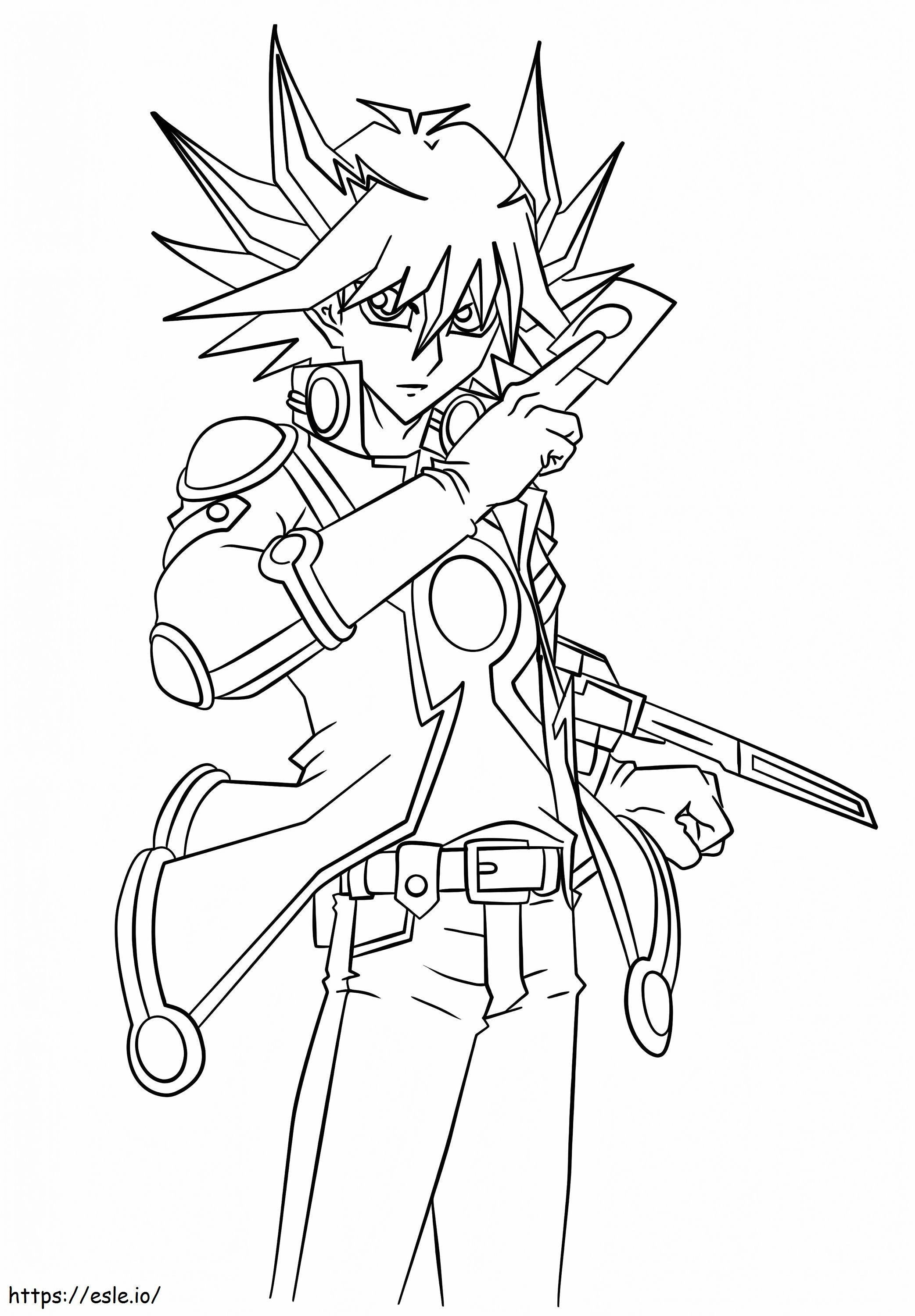 Yusei fudo de yu gi oh coloring page