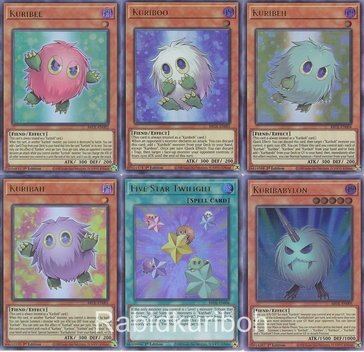 Yugioh kuribah kuribee kuribeh kuriboo kuribabylon five star twilight set