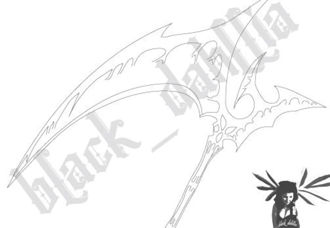 Vampire knight yuki kuran artemis rod scythe blueprint template pattern